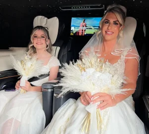 Bride and Daughter are travelling in luxury to The Old Regent Ballroom.