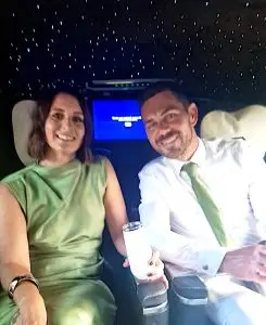 Wedding guests travel to Gaynes Park, Epping