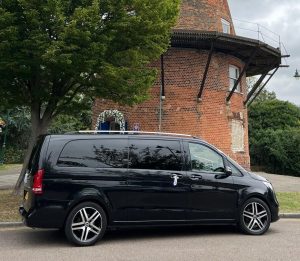 Modern wedding travel to Rayleigh Windmill, Essex
