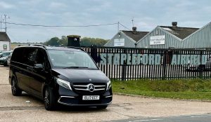 Premium Landjet Chauffeur-driven Transport to Private Charter Helicopter at Stapleford Airfield