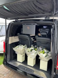 Wedding Bouquets securely travelled in the Mercedes V Class Landjet