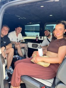 Group of friends off to a Runaway Music Festival, at Chelmsford City Racecourse
