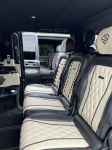 Interior through Two Mercedes V Class Landjets