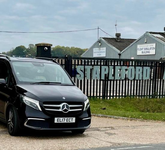 Premium Landjet Chauffeur-driven Transport to Private Charter Helicopter at Stapleford Airfield